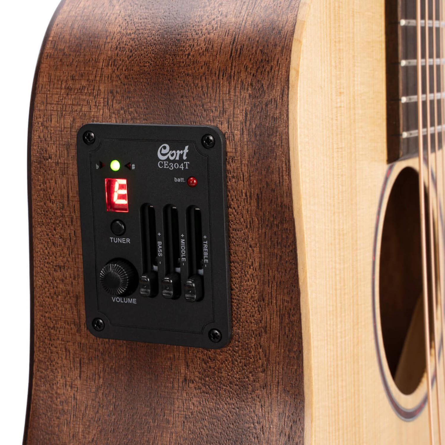 Cort Electro Acoustic Guitars Cort Earth Mini E Adirondack 6 String Electro Acoustic Guitar