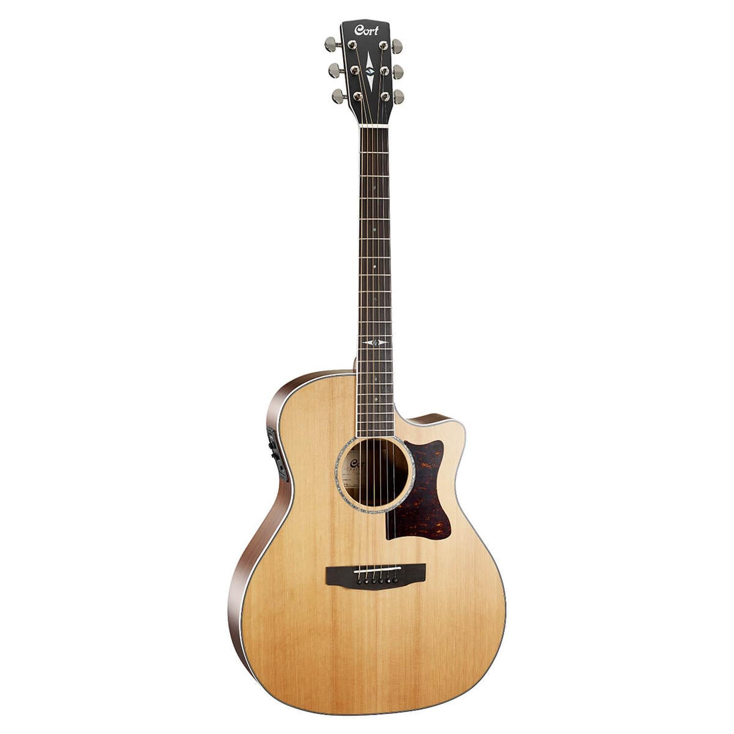 Cort Electro Acoustic Guitars Cort GA5F-BW Grand Auditorium Cutaway Electro Acoustic Guitar -  Natural Satin