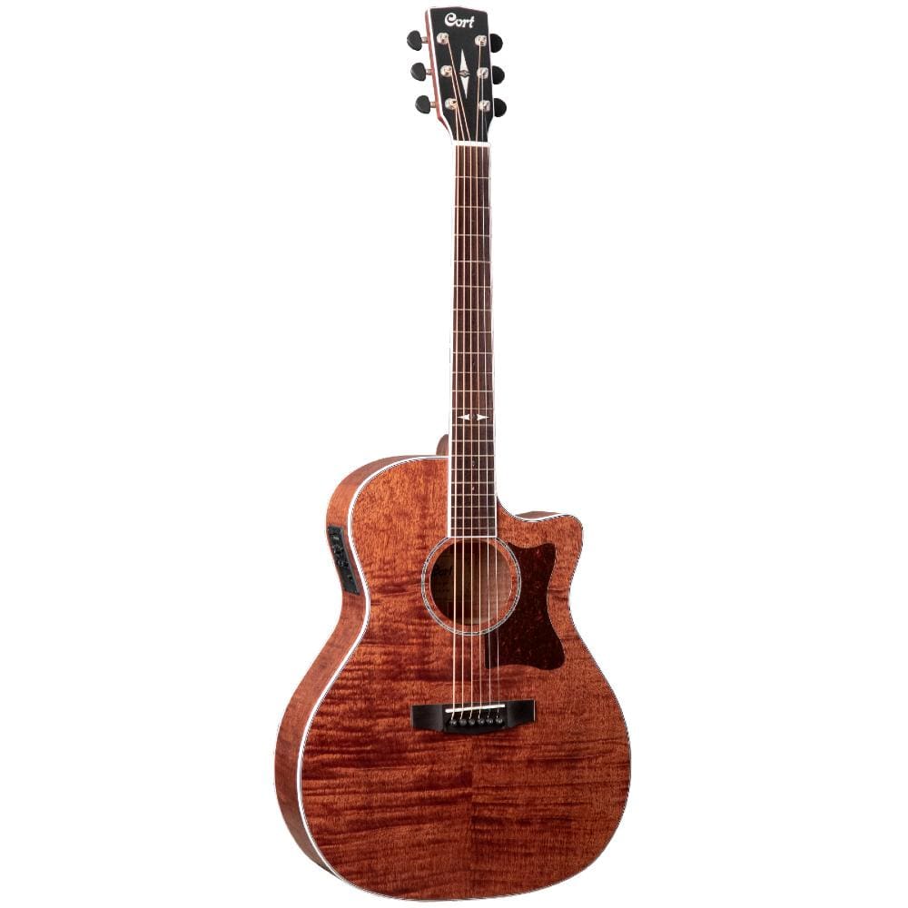 cort electro acoustic guitars cort ga5ffhmop all flamed mahogany electro acoustic guitar - open pore
