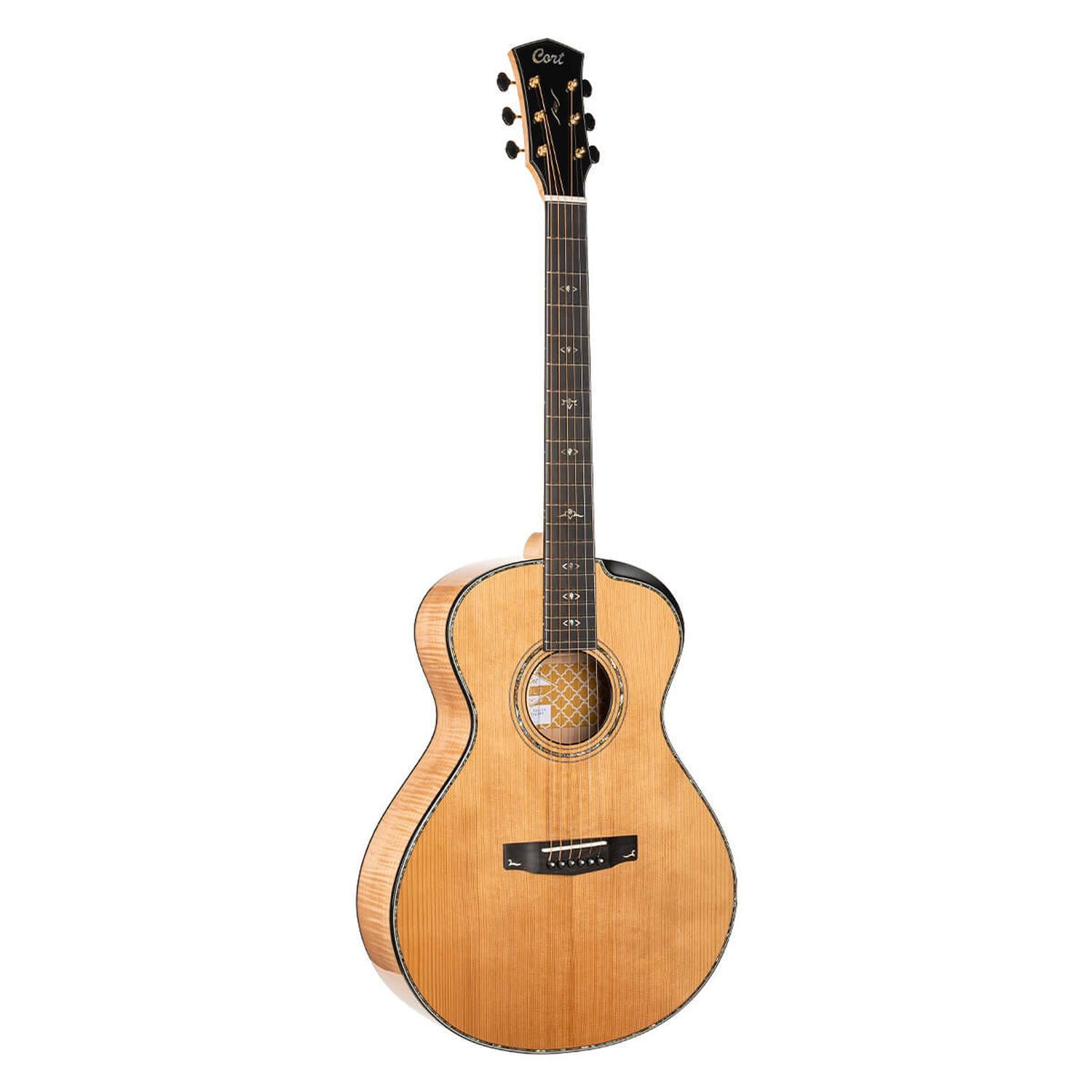 Cort Electro Acoustic Guitars Cort Gold-Passion 6 String Electro Acoustic Guitar with Case - Natural Glossy