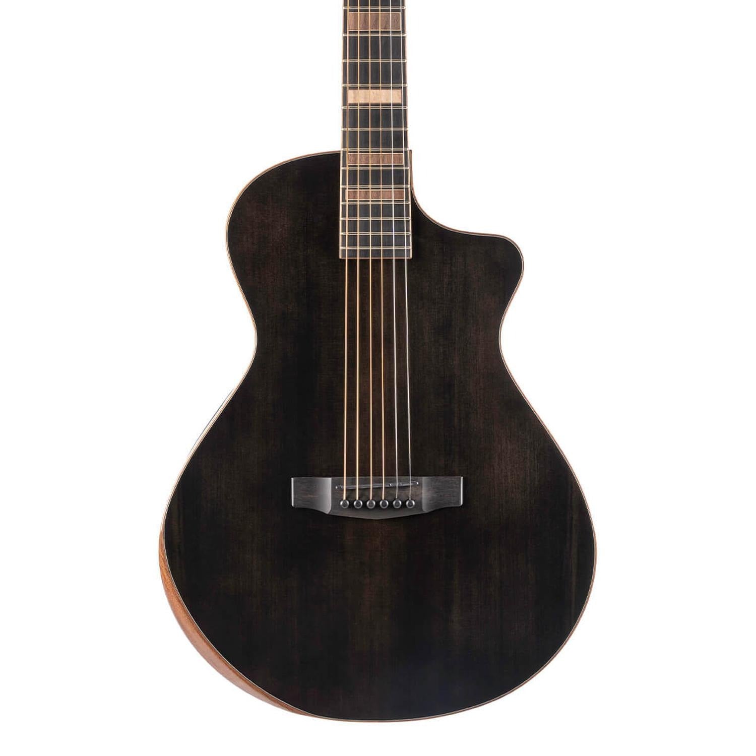 Cort Electro Acoustic Guitars Cort Modern Black 6 String Electro Acoustic Guitar - Trans Black Gloss