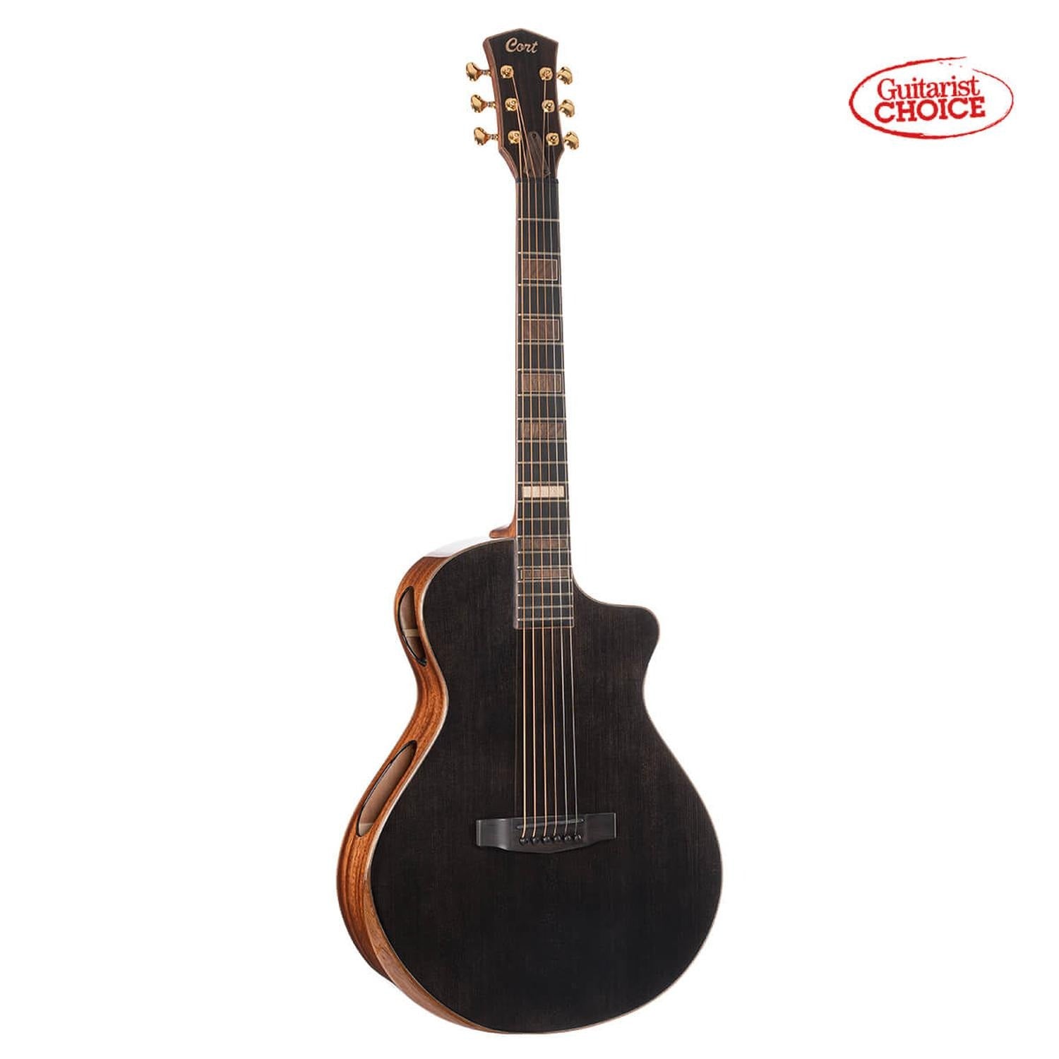 Cort Electro Acoustic Guitars Cort Modern Black 6 String Electro Acoustic Guitar - Trans Black Gloss