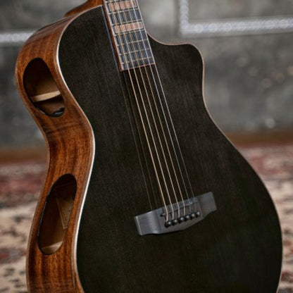 Cort Electro Acoustic Guitars Cort Modern Black 6 String Electro Acoustic Guitar - Trans Black Gloss