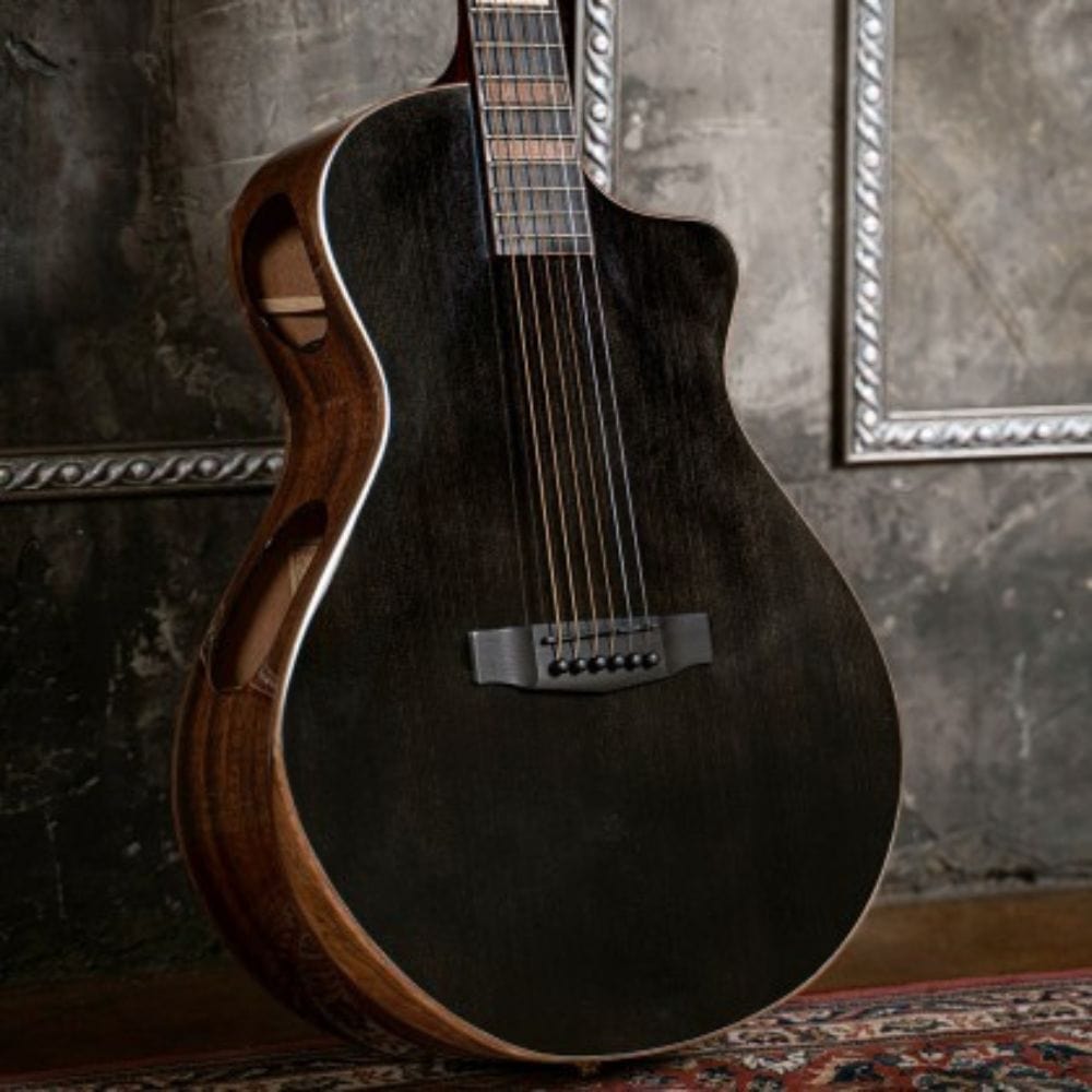 Cort Electro Acoustic Guitars Cort Modern Black 6 String Electro Acoustic Guitar - Trans Black Gloss