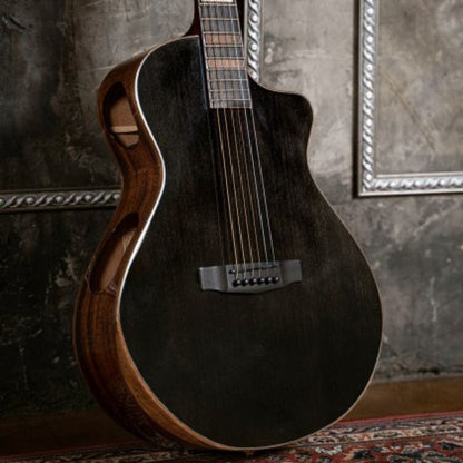 Cort Electro Acoustic Guitars Cort Modern Black 6 String Electro Acoustic Guitar - Trans Black Gloss