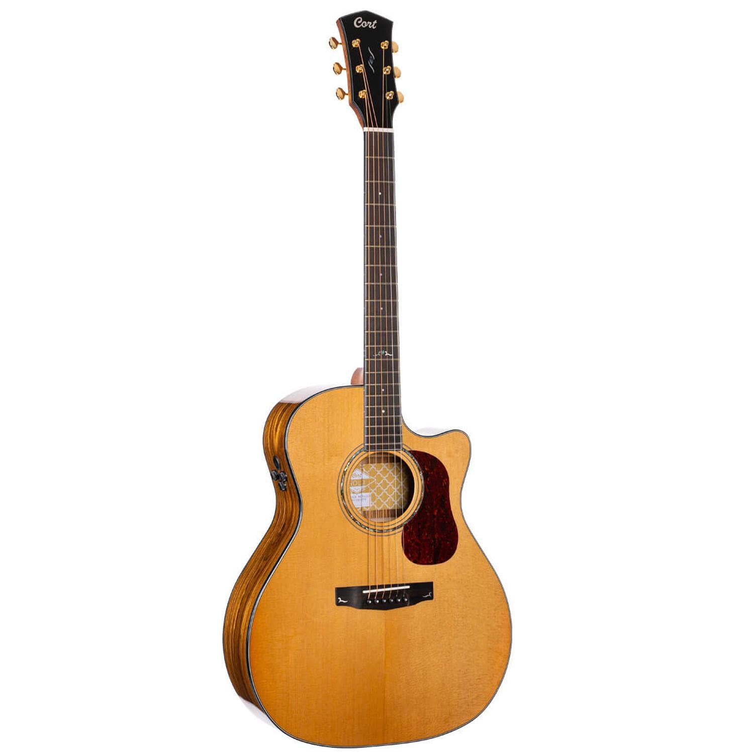Cort Electro Acoustic Guitars Natural Glossy Cort GOLD Series A6 Bocote Electro Acoustic Guitar