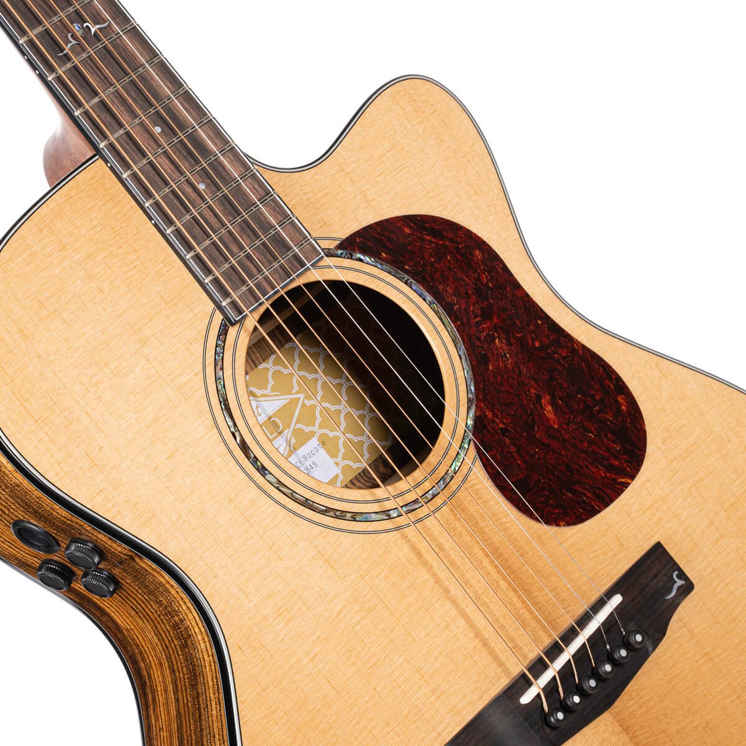Cort Electro Acoustic Guitars Natural Glossy Cort Gold Series Gold OC6 Bocote Electro Acoustic Guitar With Bag 