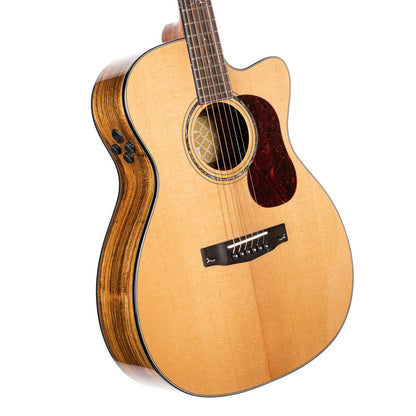 Cort Electro Acoustic Guitars Natural Glossy Cort Gold Series Gold OC6 Bocote Electro Acoustic Guitar With Bag 