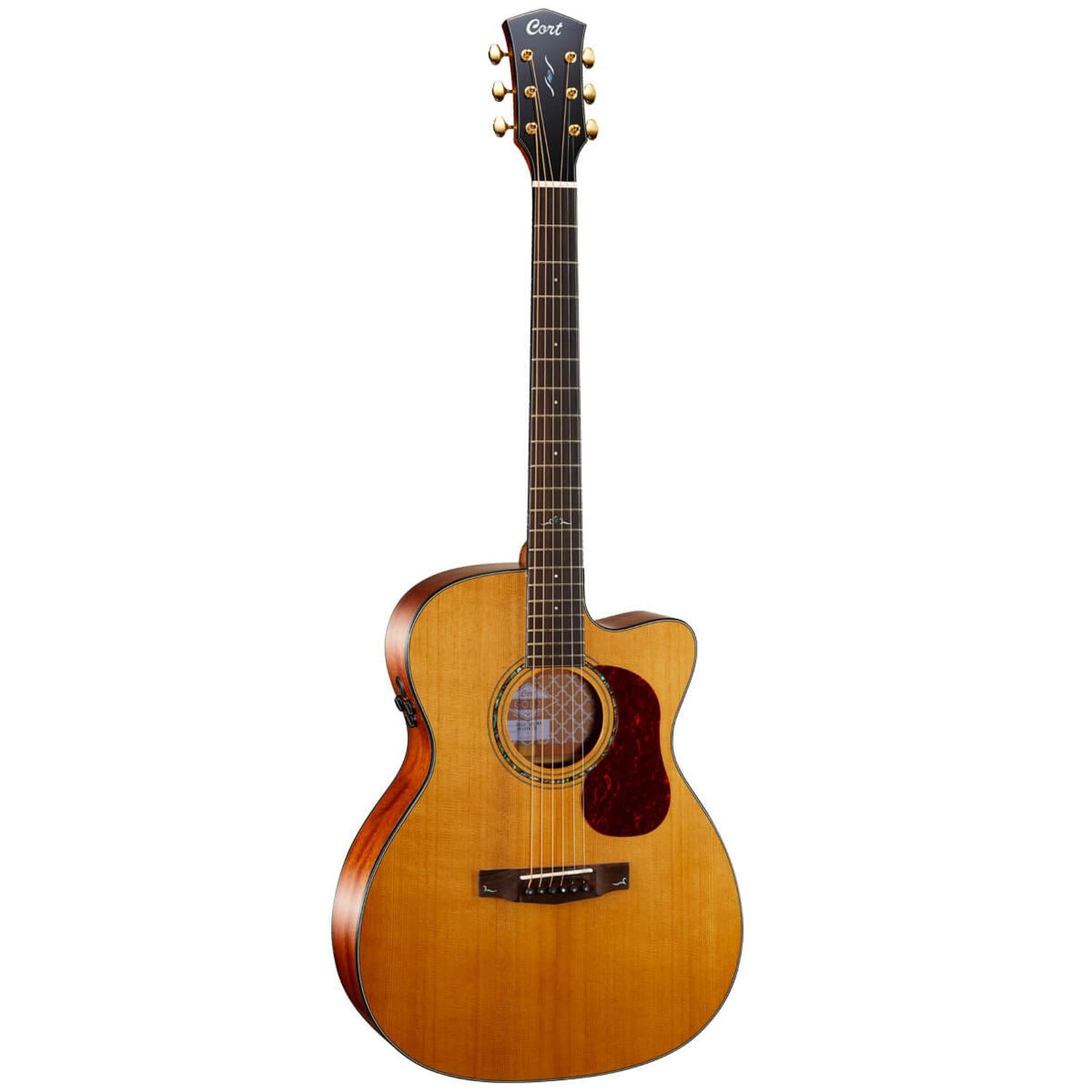 Cort Electro Acoustic Guitars Natural Glossy Cort Gold Series Gold OC6 Electro Acoustic Guitar With Bag #color_natural-glossy