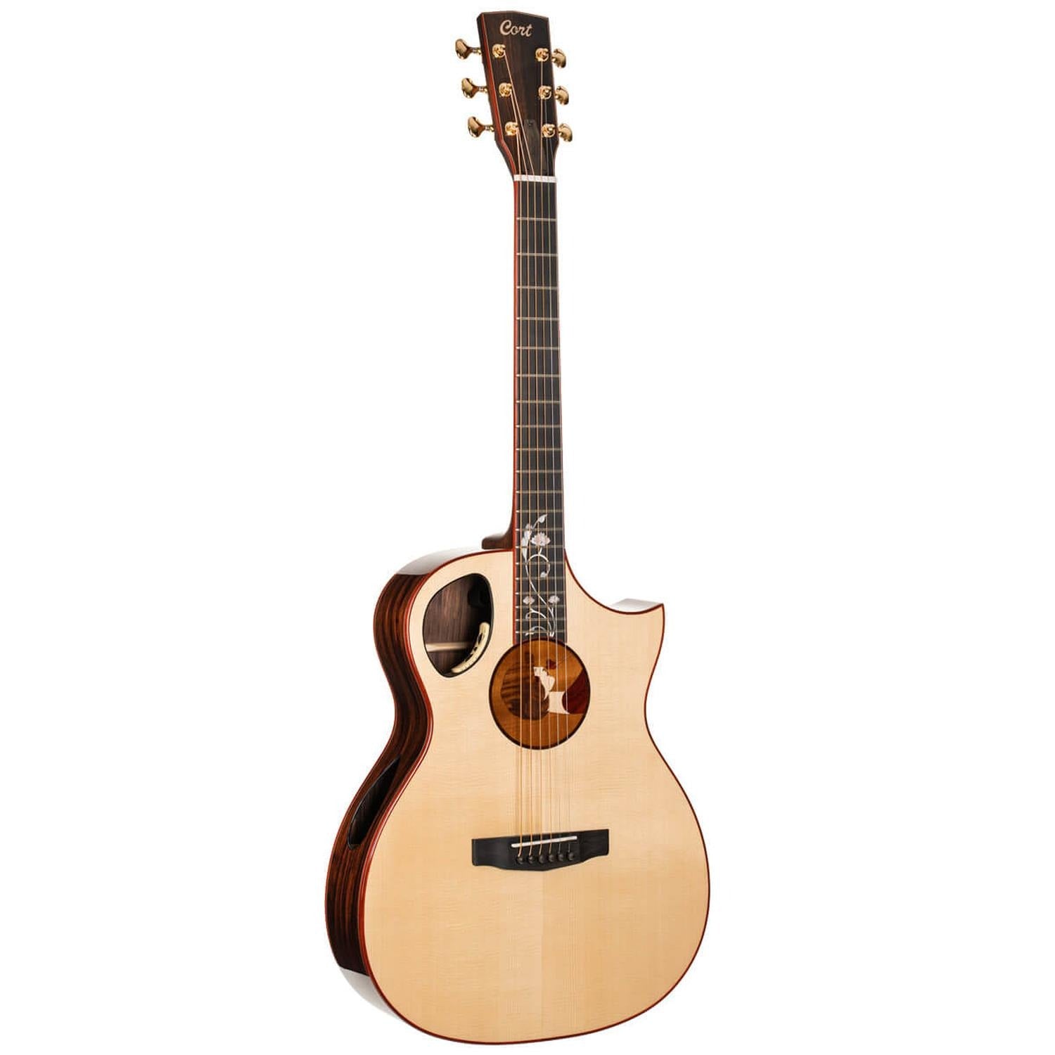 Cort Electro Acoustic Guitars Natural Glossy Cort Roselyn Redux 6 String Electro Acoustic Guitar with Case - Natural Glossy