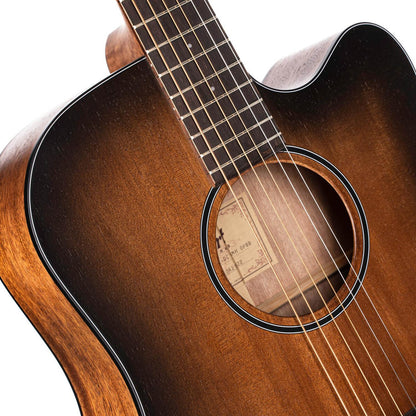 Cort Electro Acoustic Guitars Open Pore Black Burst Cort Core Series Core DC All Mahogany Electro Acoustic Guitar With Bag