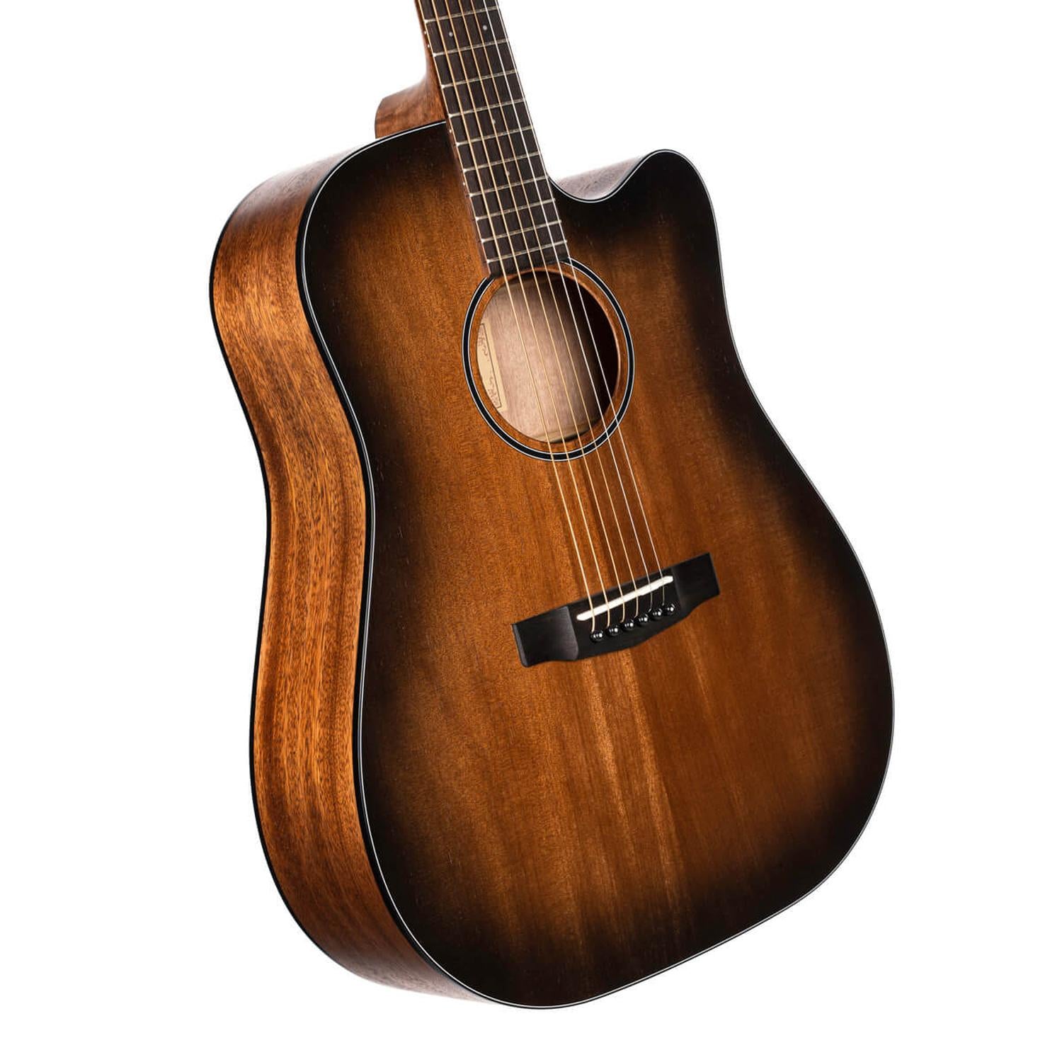 Cort Electro Acoustic Guitars Open Pore Black Burst Cort Core Series Core DC All Mahogany Electro Acoustic Guitar With Bag