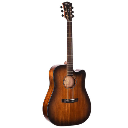 Cort Electro Acoustic Guitars Open Pore Black Burst Cort Core Series Core DC All Mahogany Electro Acoustic Guitar With Bag