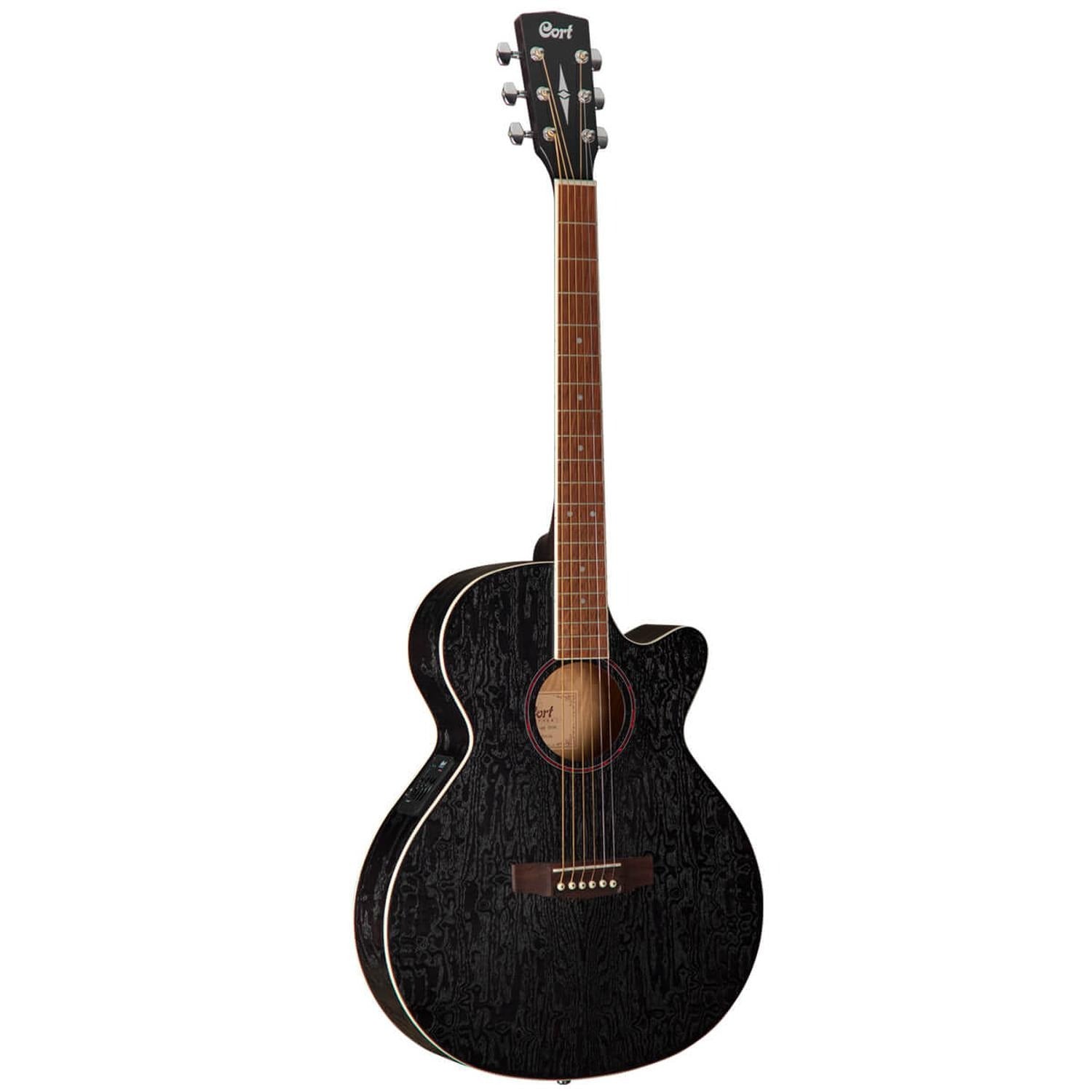 Cort Electro Acoustic Guitars Open Pore Black Cort SFX-AB Ash Burl Electro Acoustic Guitar