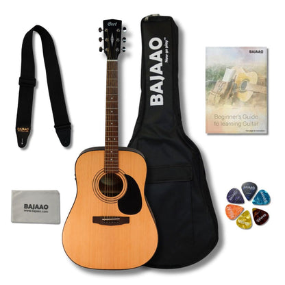 Cort Electro Acoustic Guitars Open Pore / Bundle Cort AD300E 6 String Electro Acoustic Guitar 