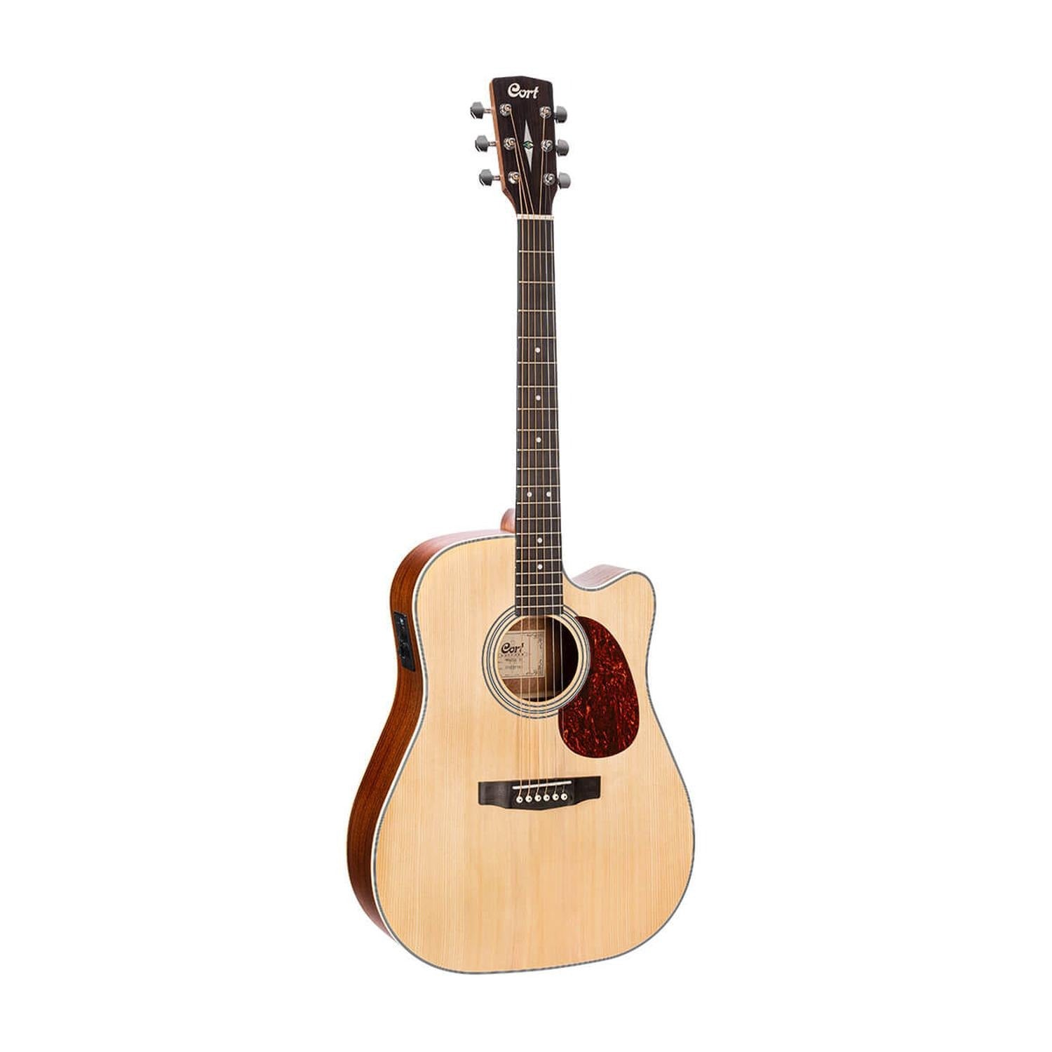 Cort Electro Acoustic Guitars Open Pore Cort MR500E Dreadnought Cutaway Electro Acoustic Guitar #color_open-pore