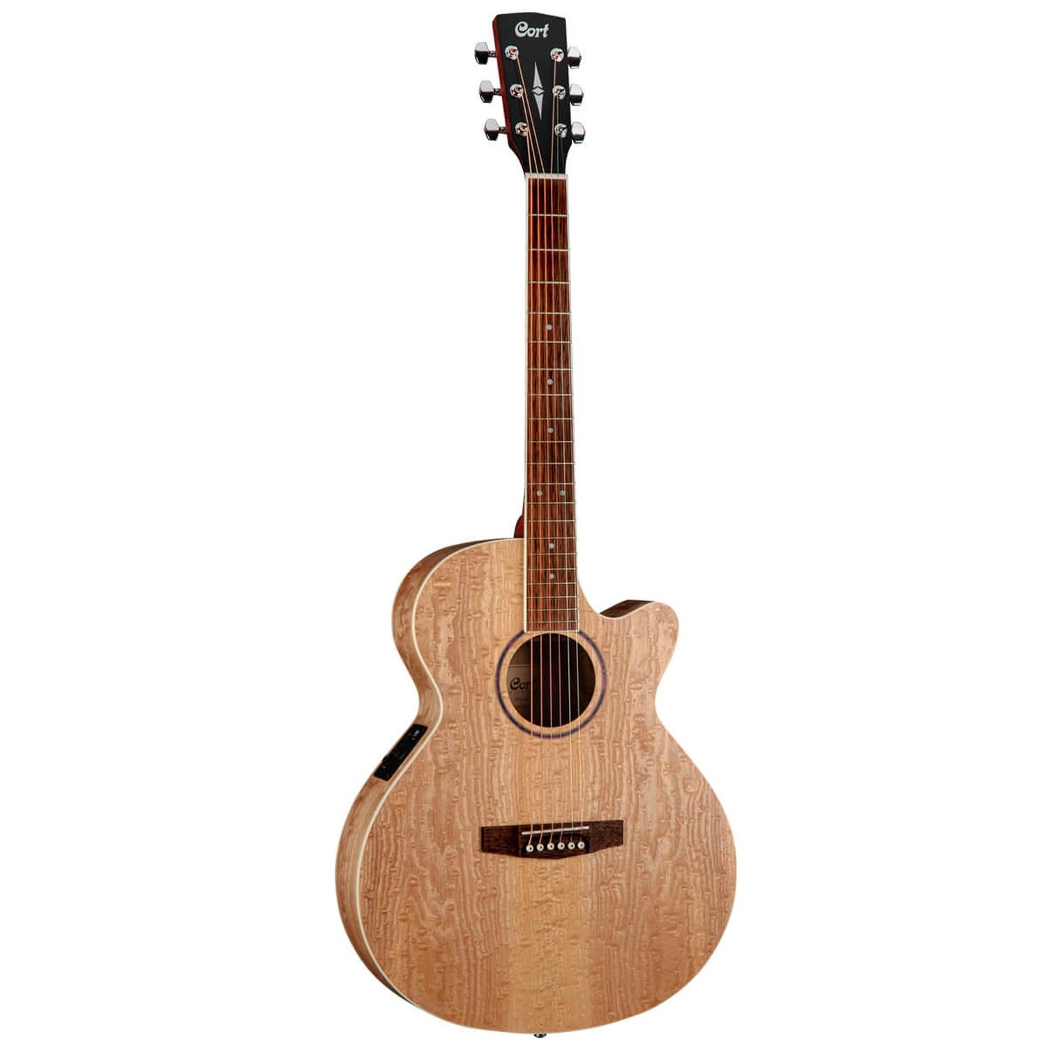 Cort Electro Acoustic Guitars Open Pore Natural Cort SFX-AB Ash Burl Electro Acoustic Guitar