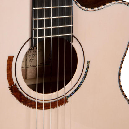 Cort Electro Acoustic Guitars White Blonde Gloss Cort Sol Encanto 6 String Semi Acoustic Guitar with Case
