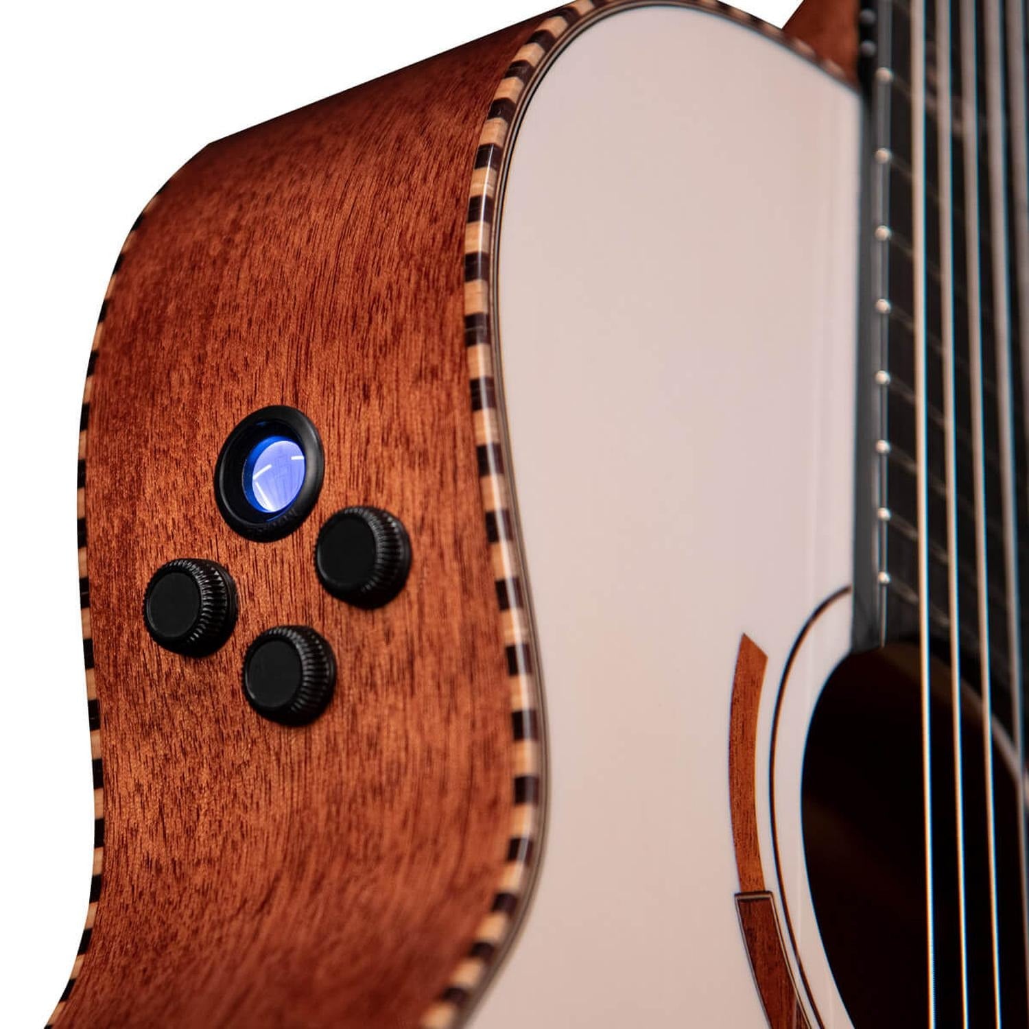 Cort Electro Acoustic Guitars White Blonde Gloss Cort Sol Encanto 6 String Semi Acoustic Guitar with Case