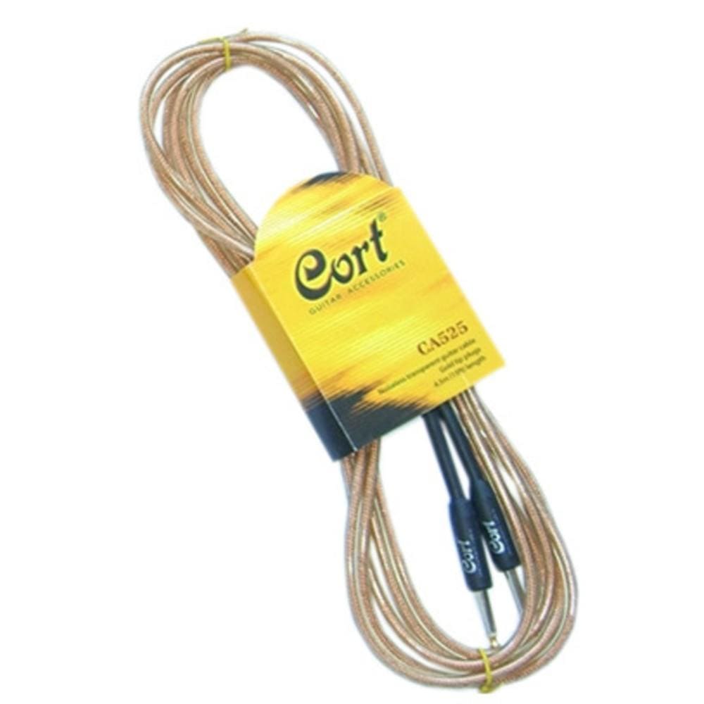 cort guitar cables natural cort ca525 instrument cable 4.5 metres   #color_natural