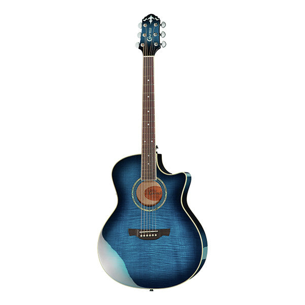crafter electro acoustic guitars midnightblue burst crafter gcl-80 cutaway electro acoustic guitar    #color_midnightblue-burst