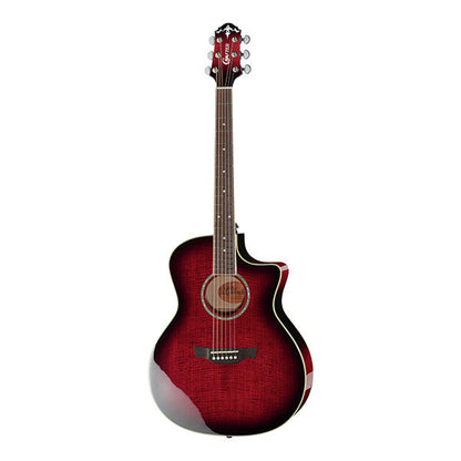 crafter electro acoustic guitars winered burst crafter gcl-80 cutaway electro acoustic guitar    