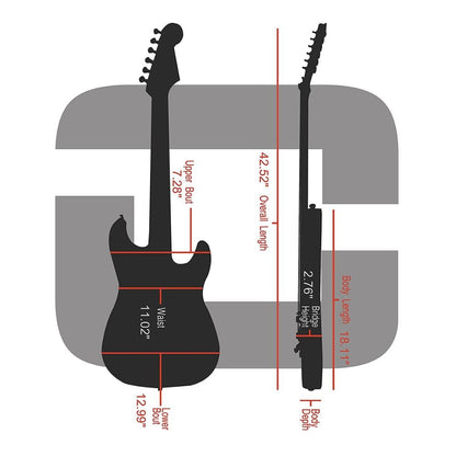 crossrock electric guitar cases crossrock crf-2020gstbk deluxe fiberglass case for tele and strat style electric guitars - black