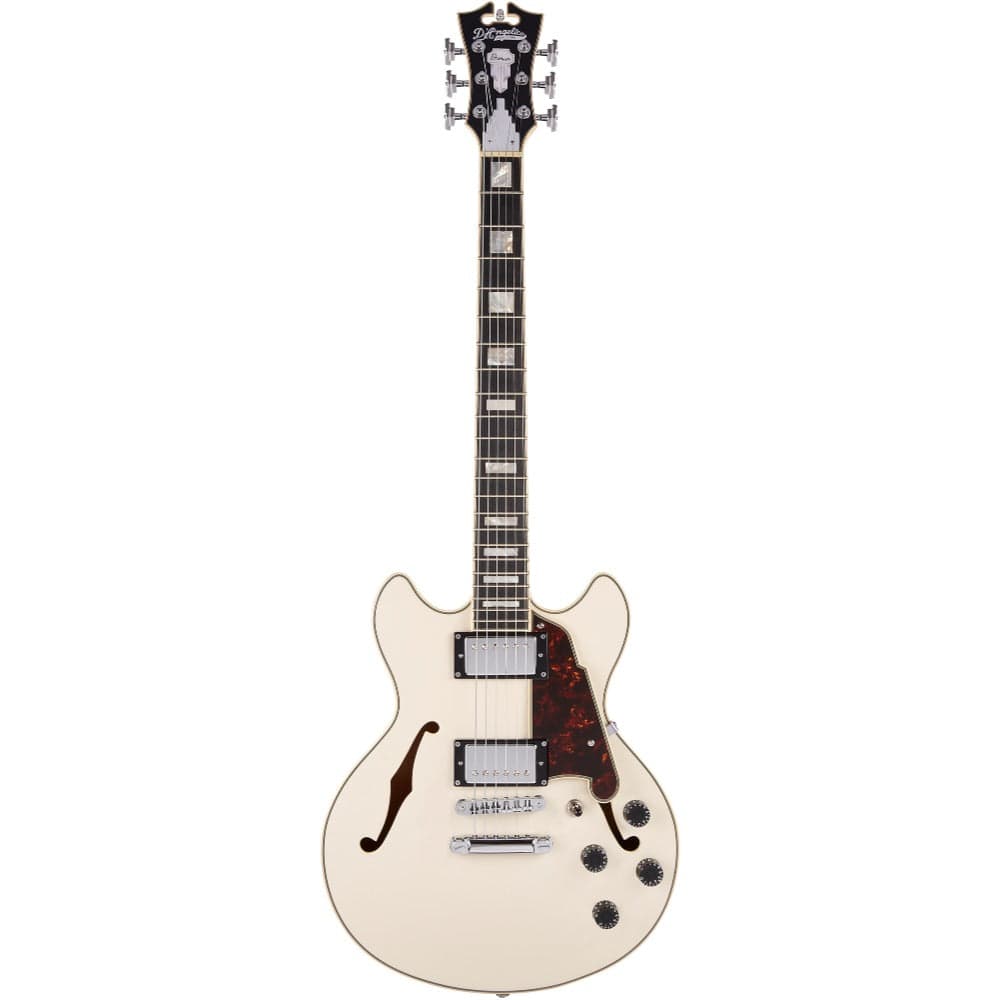 d'angelico electric guitars champagne d'angelico premier mini dc semi-hollow 6 string electric guitar    #color_champagne