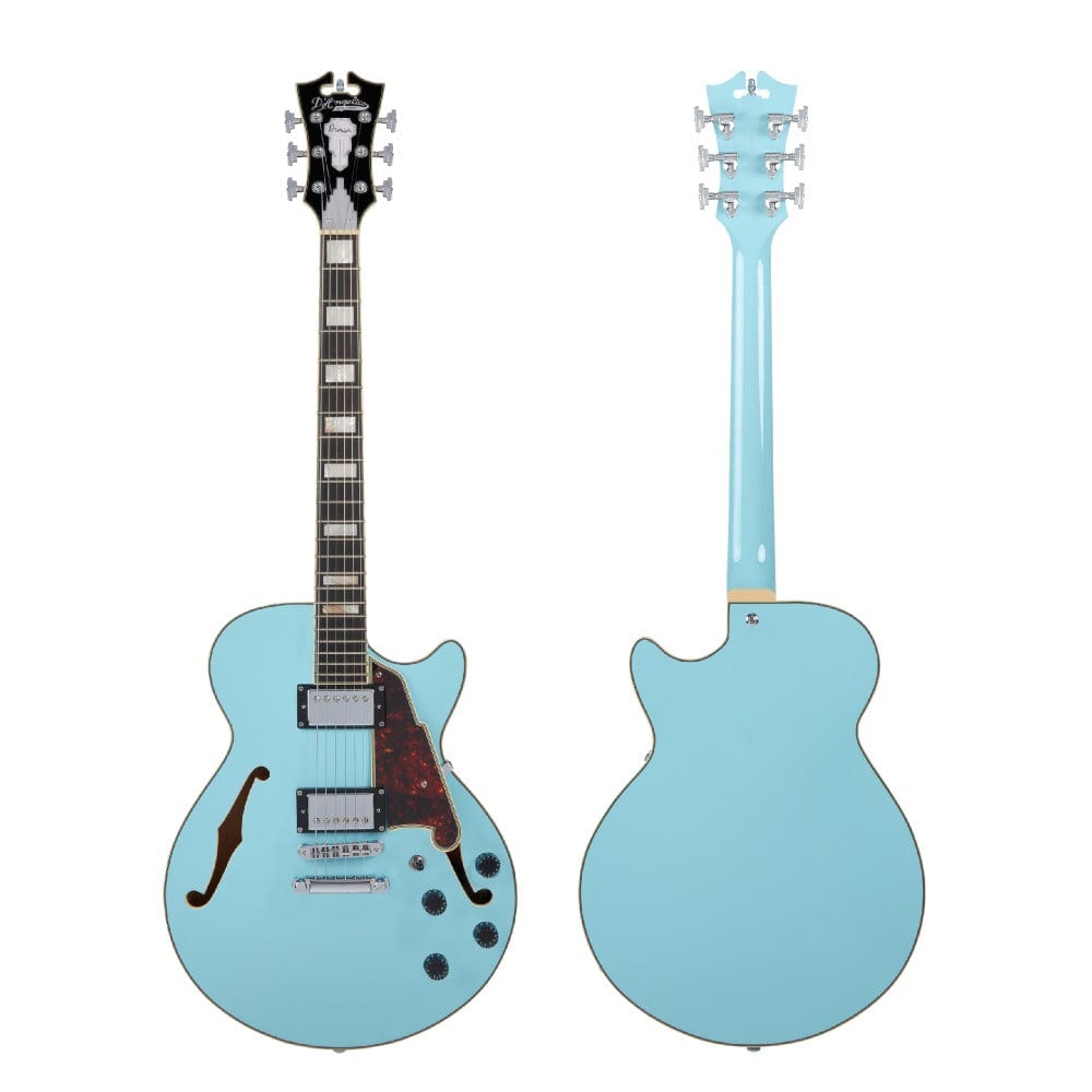 d'angelico electric guitars d'angelico premier ss semi-hollow 6 string electric guitar    #color_sky-blue