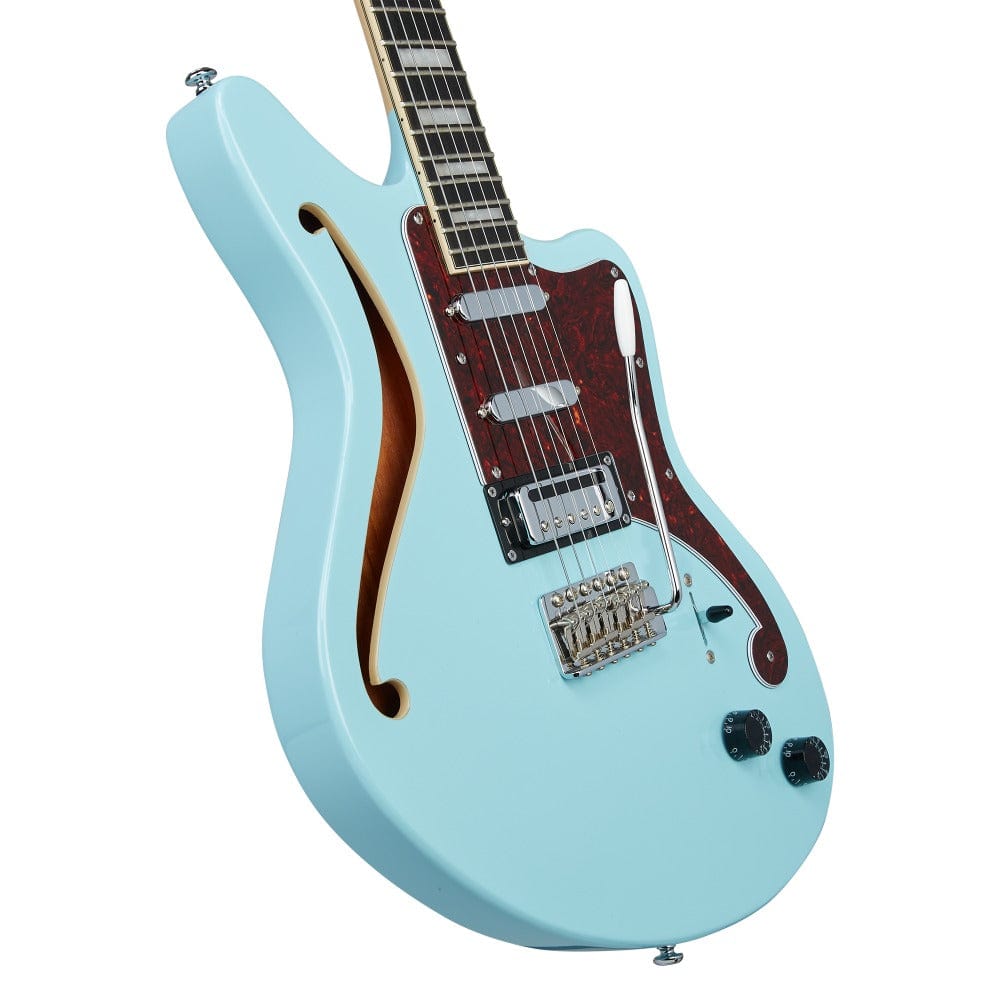 d'angelico electric guitars sky blue d'angelico premier bedford sh 6 string electric guitar   
