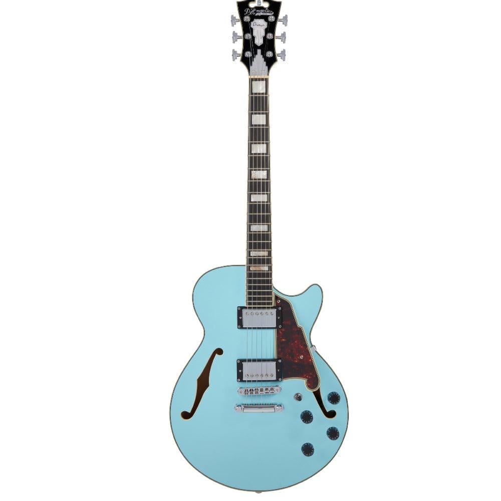 d'angelico electric guitars sky blue d'angelico premier ss semi-hollow 6 string electric guitar    #color_sky-blue