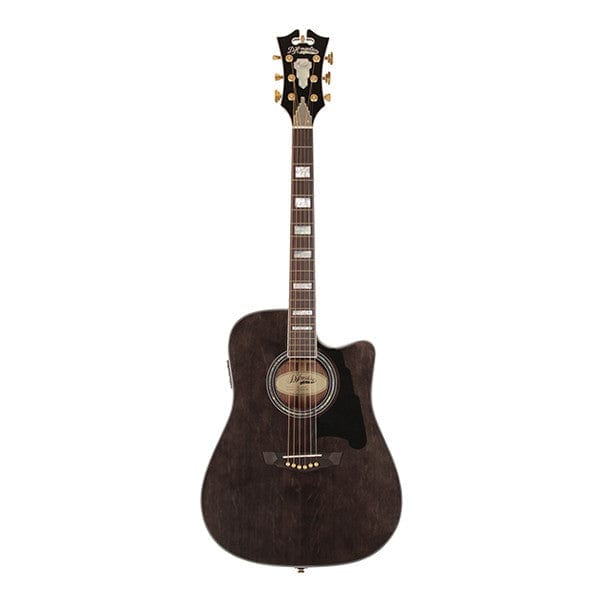 D'Angelico Electro Acoustic Guitars Grey Black D'Angelico Brooklyn Single-Cutaway Dreadnought Electro Acoustic Guitar
