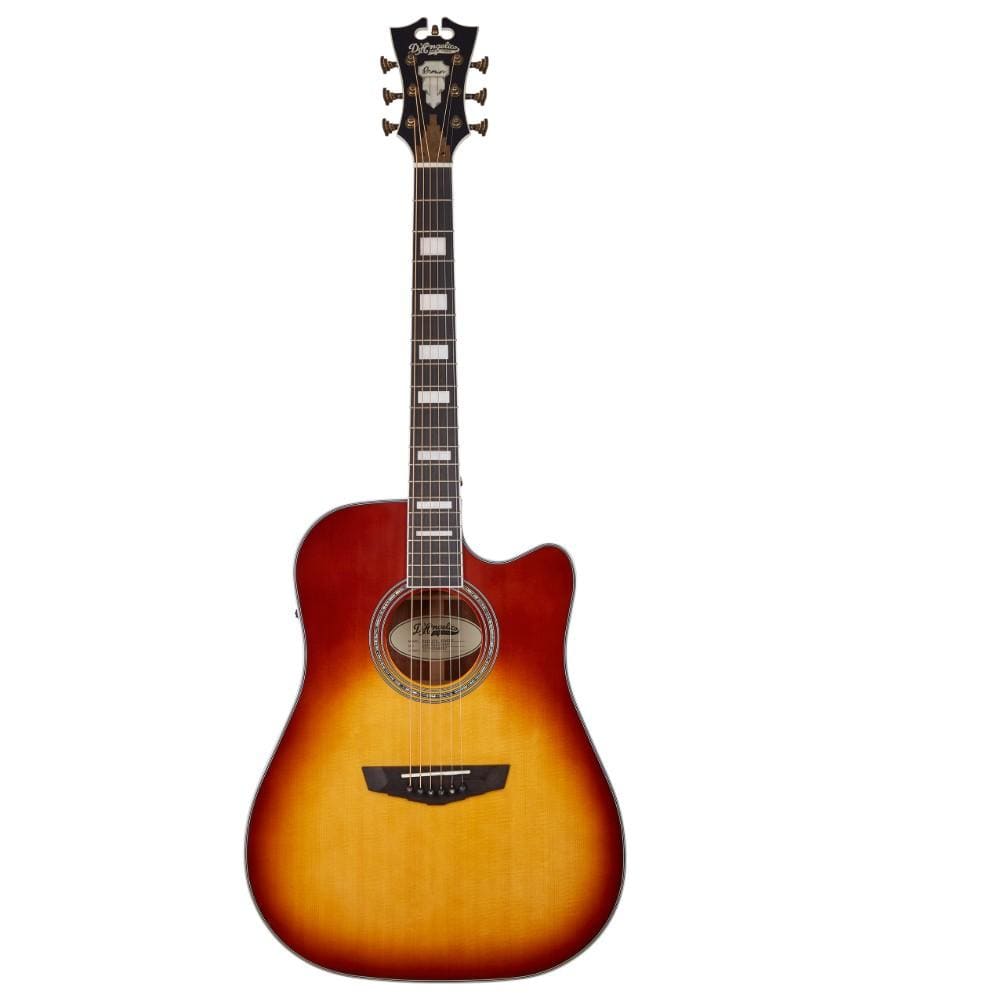 d'angelico electro acoustic guitars iced tea burst d'angelico dapd500itbaps premier bowery electro acoustic guitar    #color_iced-tea-burst