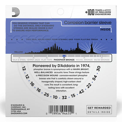 DAddario Acoustic Guitar Strings 0.012-0.052 D'Addario Phosphor Bronze 12 String Acoustic Guitar String Set