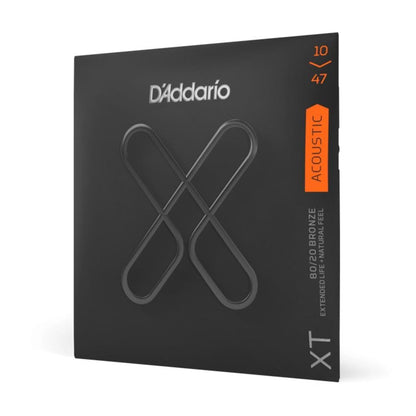 DAddario Acoustic Guitar Strings .010-.047 Extra Light D'Addario XT 80/20 Bronze Acoustic Guitar Strings Coated Set