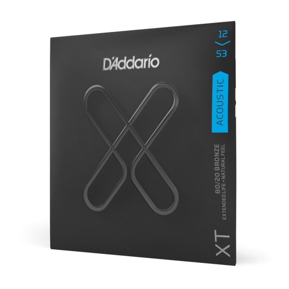 DAddario Acoustic Guitar Strings .012-.053 Light D'Addario XT 80/20 Bronze Acoustic Guitar Strings Coated Set