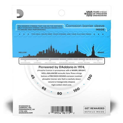 daddario bass guitar strings d'addario epbb170-5  pb 5-string acoustic bass guitar strings