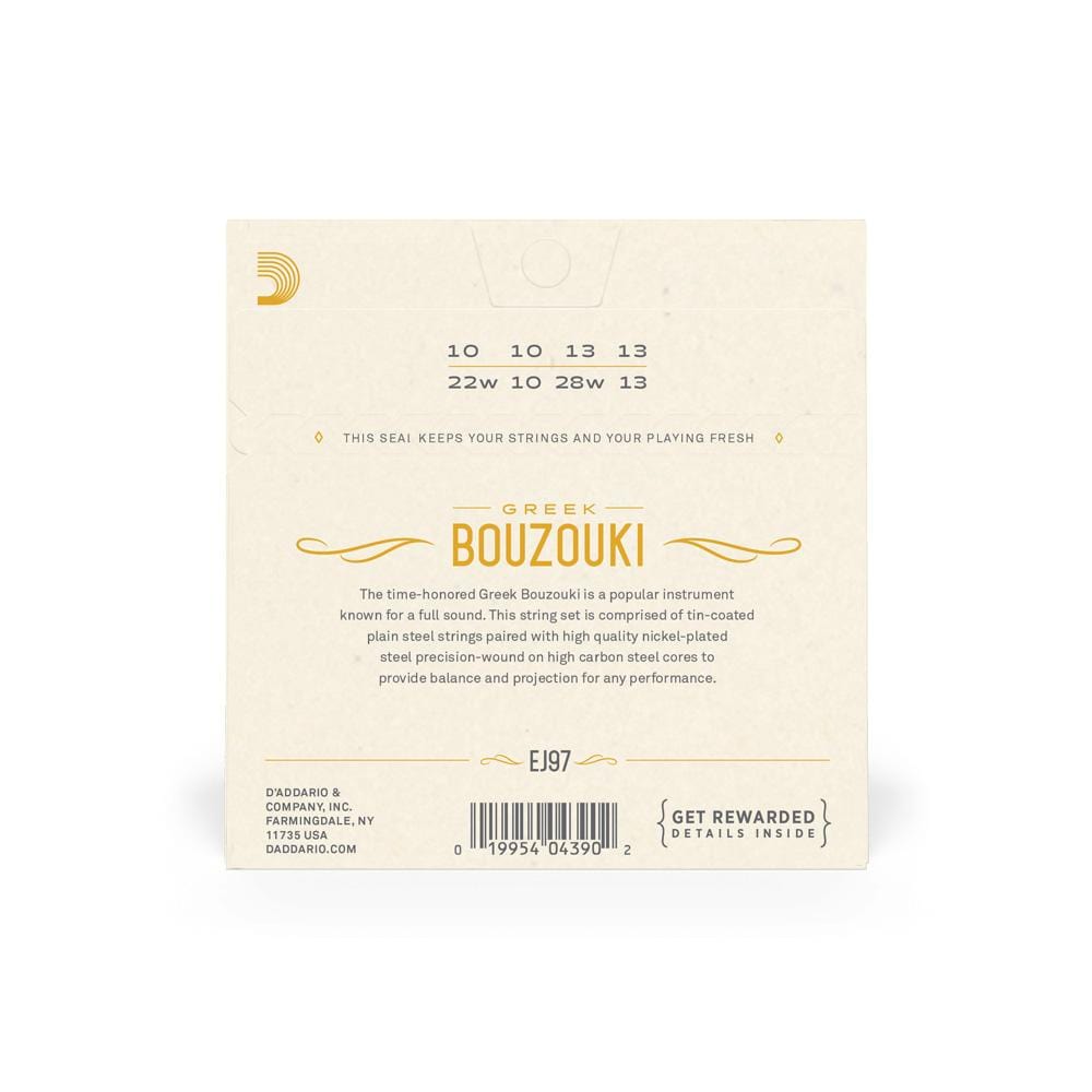 daddario bouzouki strings d'addario ej97 greek bouzouki 4 string set