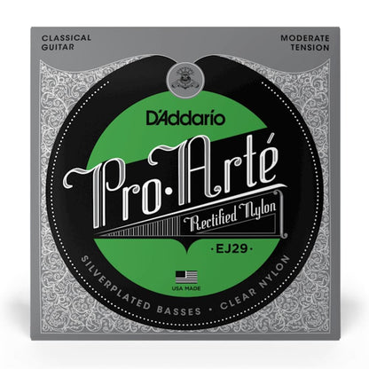 daddario classical guitar strings .027 - .042 d'addario ej29 rectified nylon moderate tension tie end classical guitar string set     