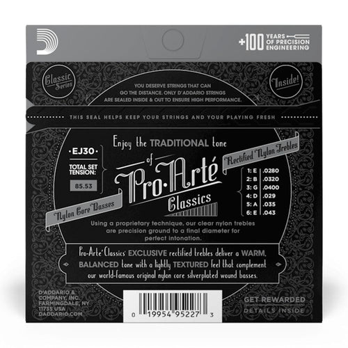 Buy D'Addario EJ30 Rectified Nylon Normal Tension Tie End Classical Guitar String Set Online