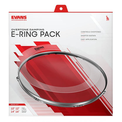 daddario dampeners and mutes d'addario er-rock 10-12-16 inch e-ring rock pack with 14 inch snare e-ring