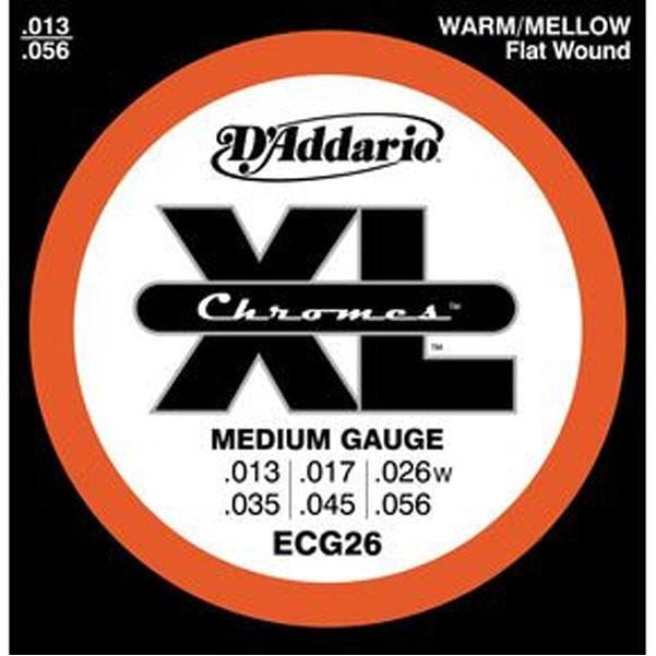 daddario electric guitar strings d'addario ecg26 electric guitar strings - chromes medium gauge