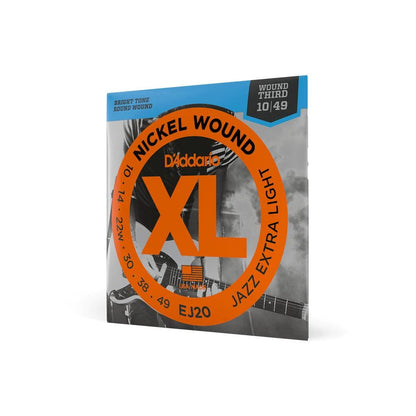 daddario electric guitar strings d'addario ej20 xl jazz x lite electric guitar string set