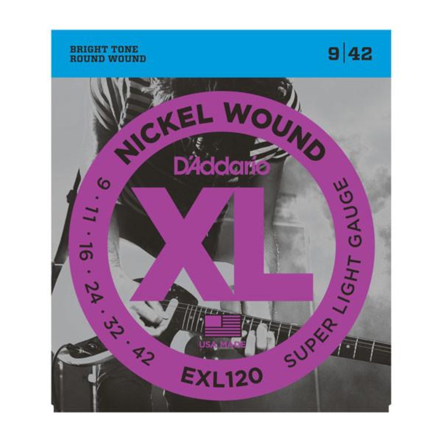 DAddario Electric Guitar Strings D'Addario EXL 120 Nickel 0.09 - 0.42 Electric Guitar Strings