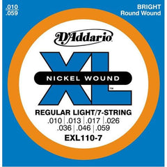 DAddario Electric Guitar Strings D'Addario EXL110-7 Electric Guitar Strings, Regular Lite, 7-String