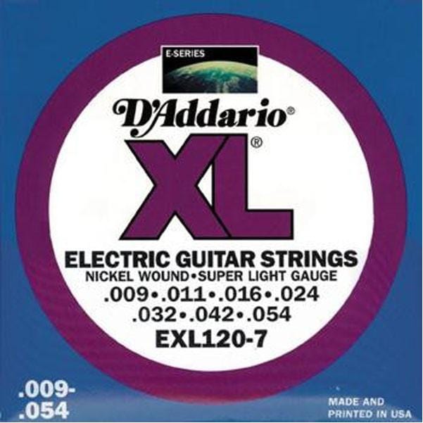 daddario electric guitar strings d'addario exl120-7 electric guitar strings, super light, 7-string