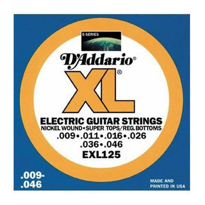 daddario electric guitar strings d'addario exl125 light top/regular bottom electric guitar strings