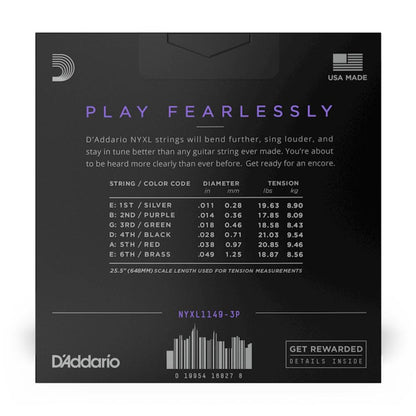 DAddario Electric Guitar Strings D'Addario NYXL1149 Electric Guitar Strings Nickel Wound Medium 11-49