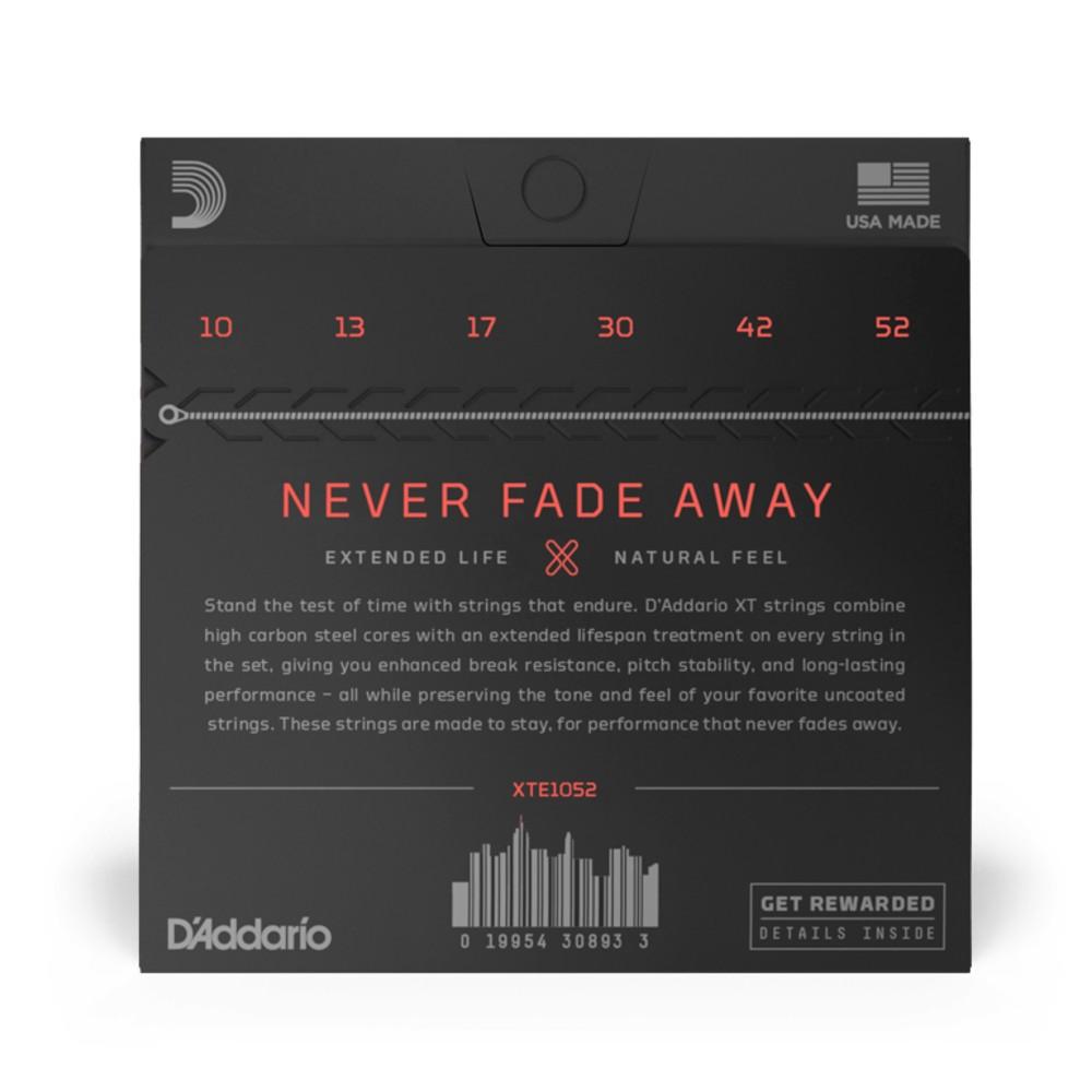 daddario electric guitar strings d'addario xt nickel plated steel electric guitar strings coated set      #gauges_.010-.052-light-top-heavy-bottom