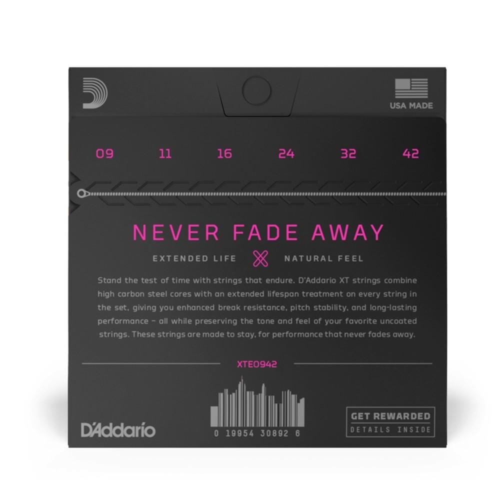 daddario electric guitar strings d'addario xt nickel plated steel electric guitar strings coated set      #gauges_.009-.042-super-light